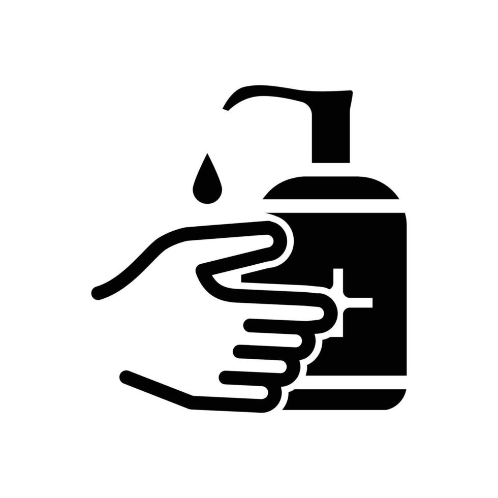Disinfected hand using disinfectant solid icon design good for web or mobile app vector