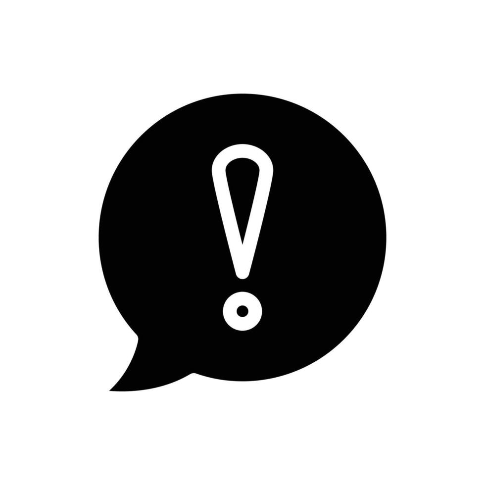 buble and exclamation mark solid icon design good for web or mobile app vector