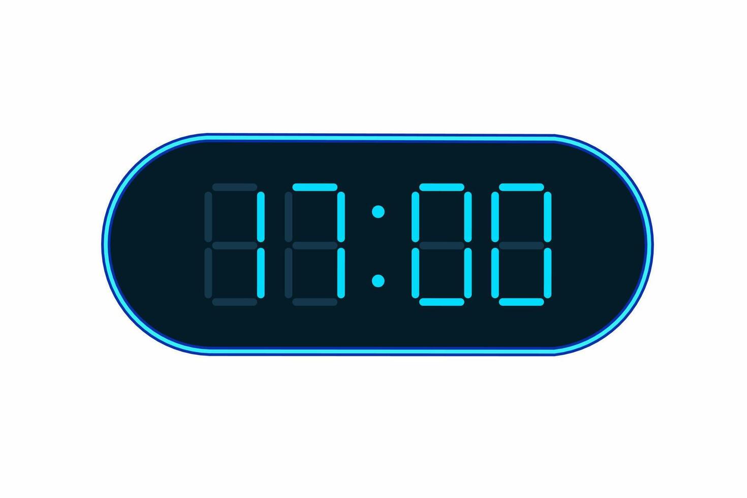 Flat illustration design of a digital clock displaying 17.00 . Illustration of alarm with digital number design. Clock icon for hour, watch, alarm signs vector