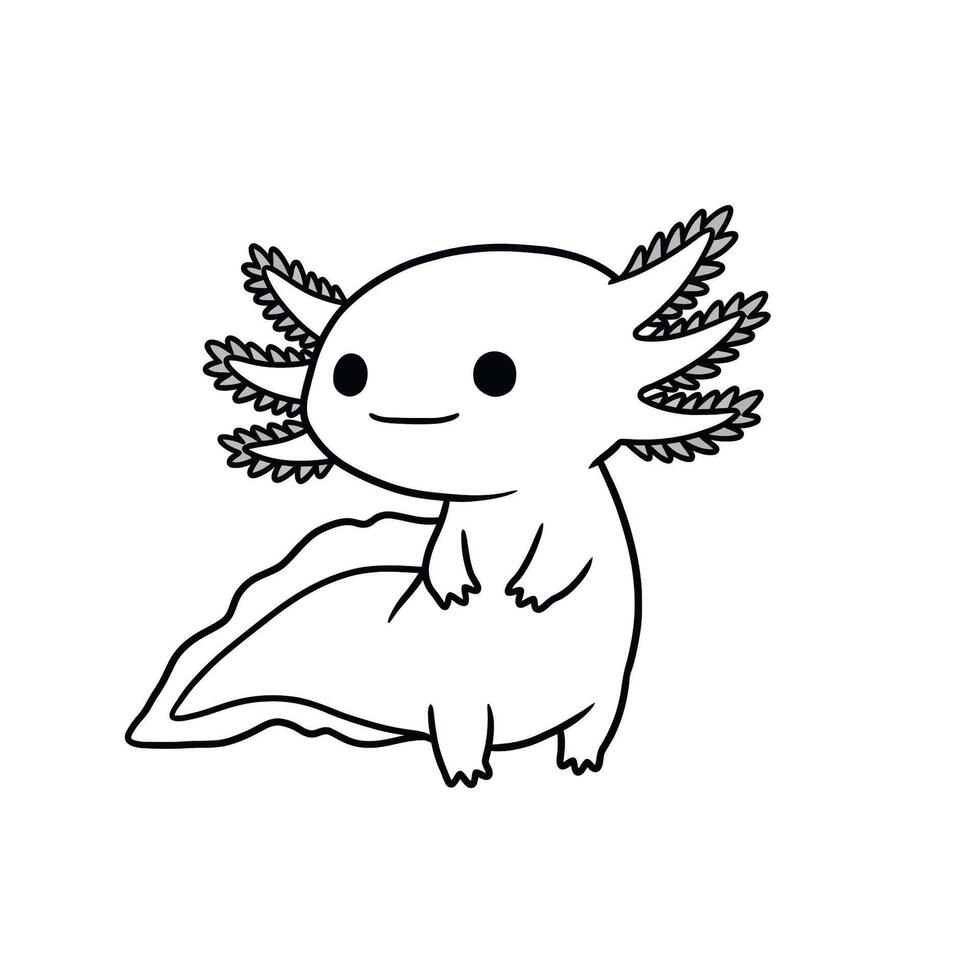 Adorable Axolotl Illustration with a Charming and Simple Design. vector