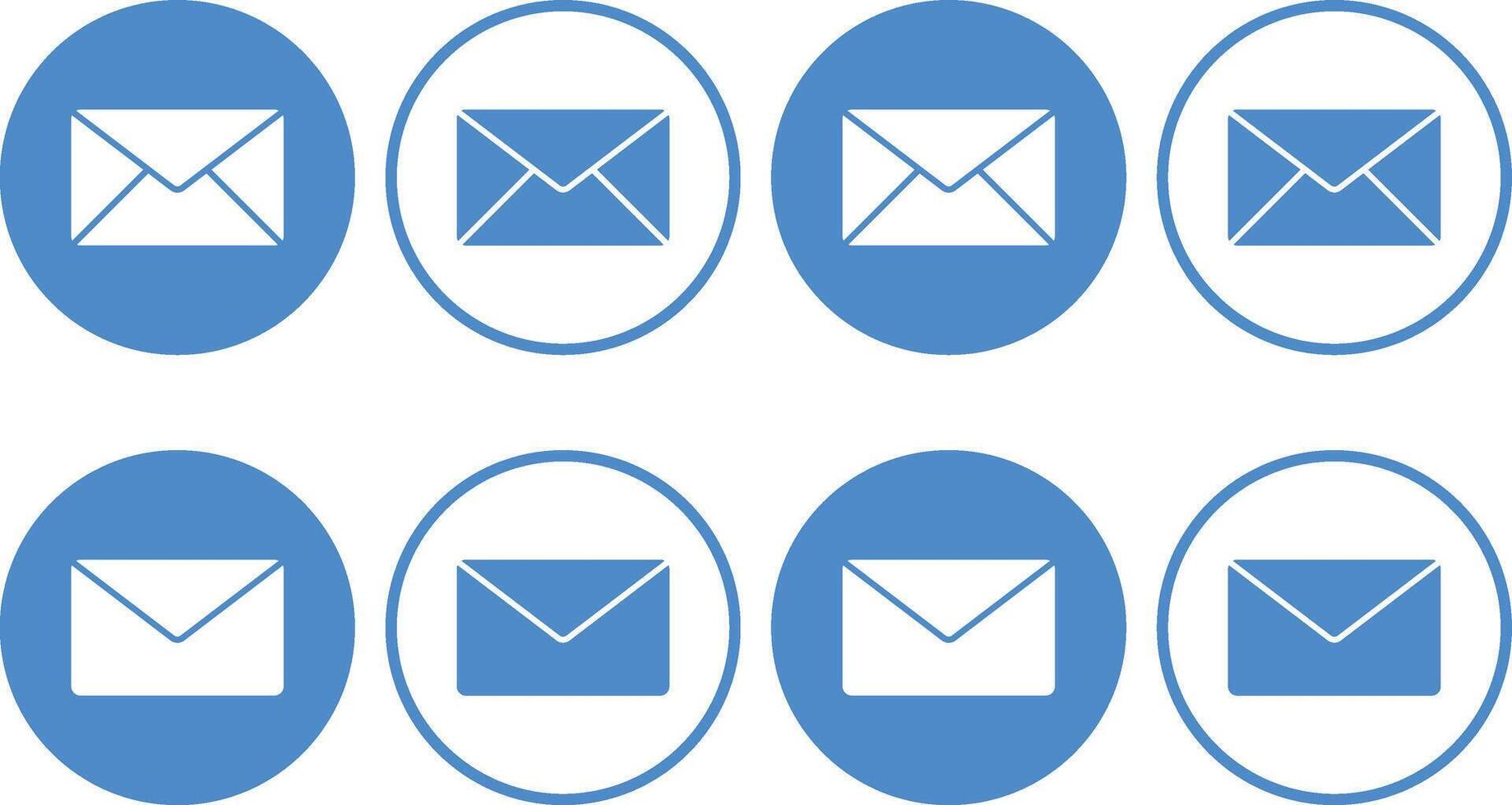 mail icon set. Envelope symbol. Email, message, letter signs vector