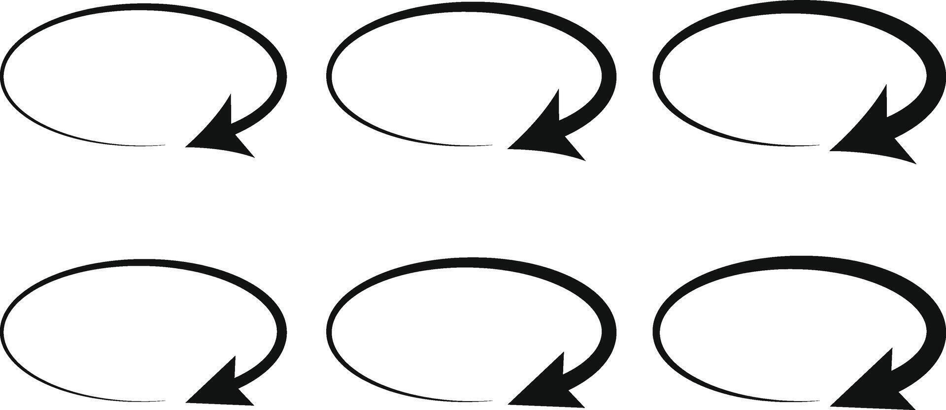 circulo flecha icono colocar. 360 rotación íconos recopilación. rotación 360 la licenciatura símbolo. vector