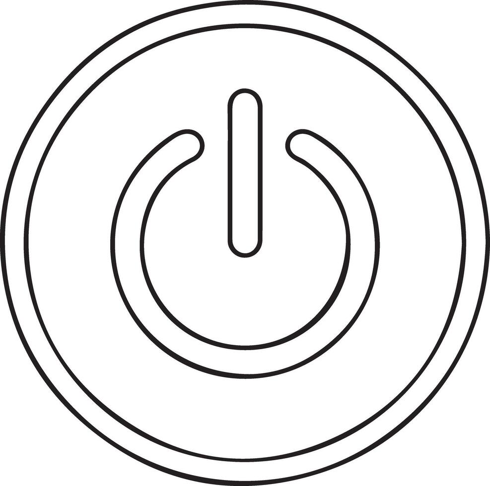 a power button symbol inside a circle on a white background vector