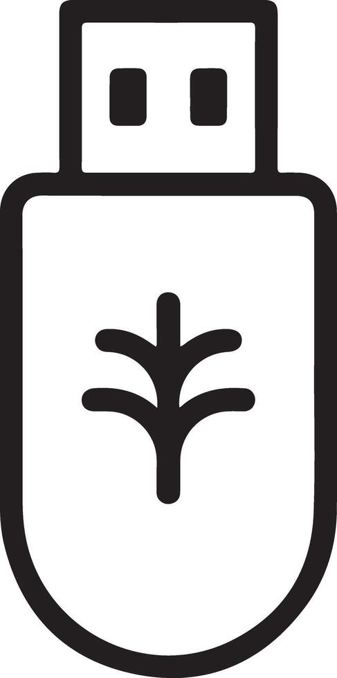 Digital storage device with a stylized plant symbol representing data or growth vector