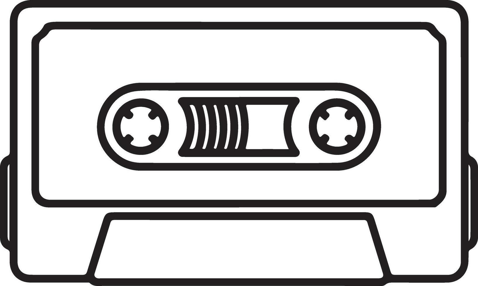 Retro audio cassette tape icon for music and nostalgia in a simple line art style vector