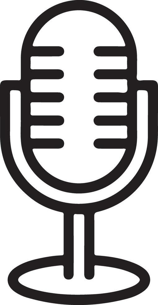 Retro style microphone icon on a white background symbol for audio recording and broadcasting vector