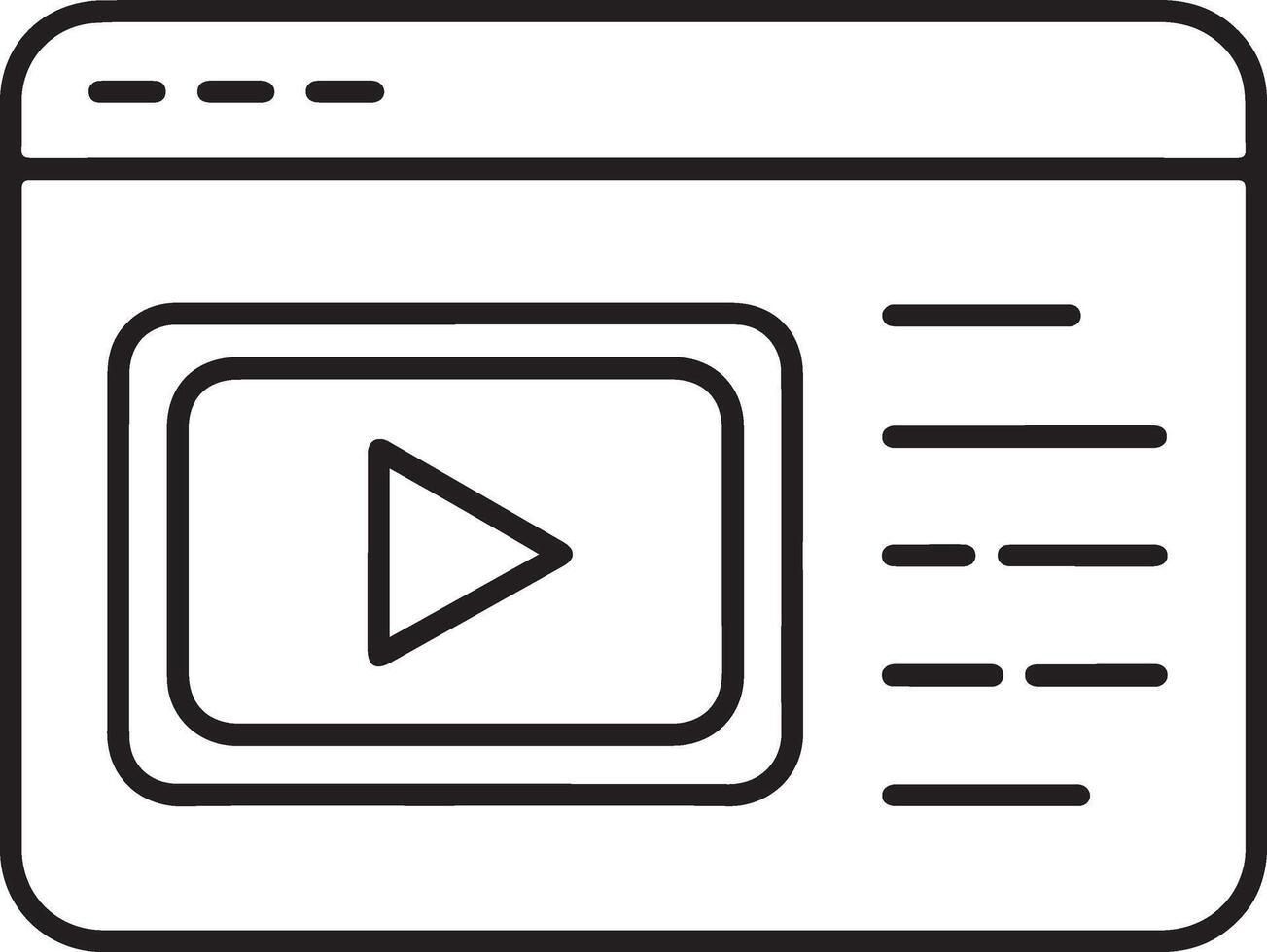 Digital player interface displayed on a computer screen with play button icon vector