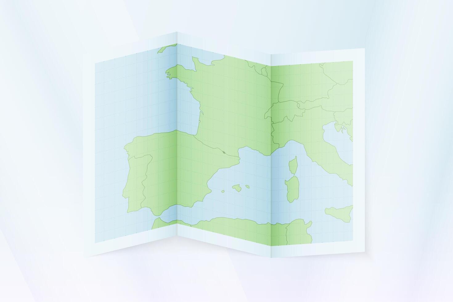 Andorra map, folded paper with Andorra map. vector