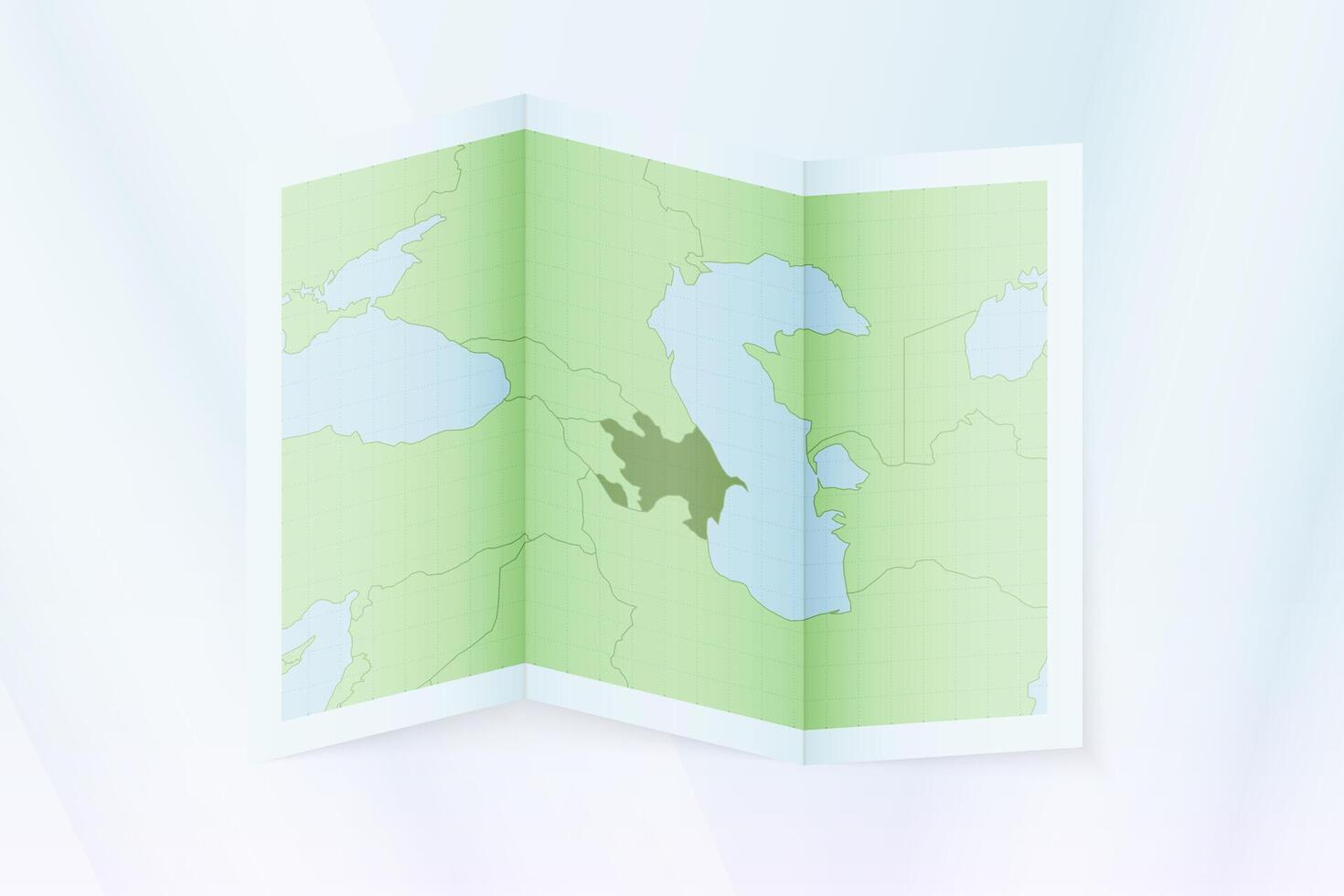 Azerbaijan map, folded paper with Azerbaijan map. vector