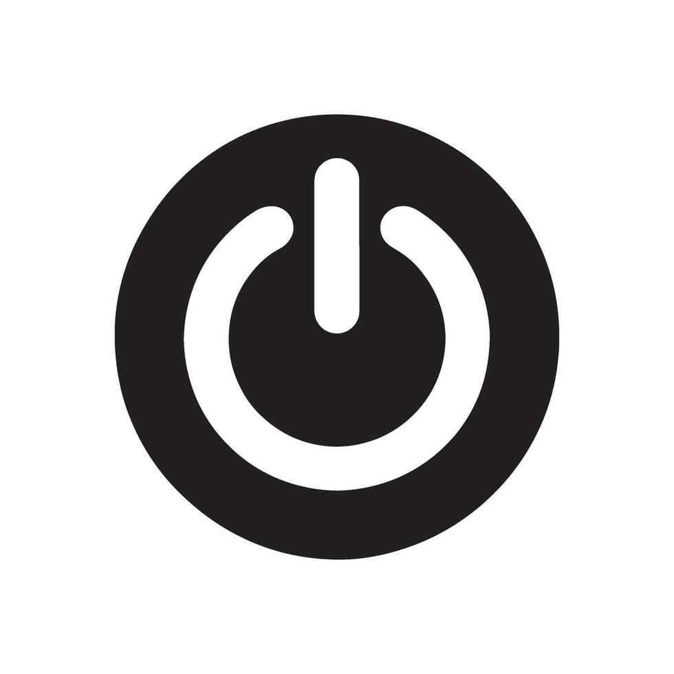 icónico poder botón símbolo representando tecnología conectividad y universal funcionalidad presentando un sencillo circular forma y intuitivo diseño vector