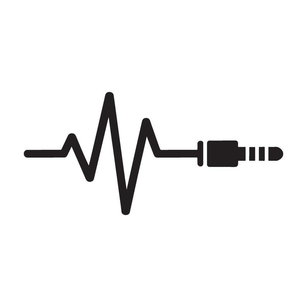 Dynamic Audio Connection A Visual Representation of Sound Wave Interactivity and Connectivity Through a Plug vector