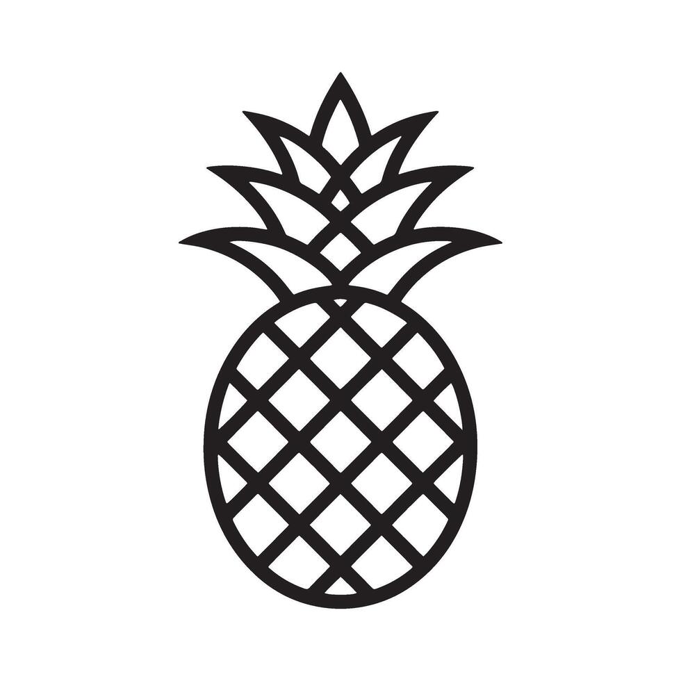 Simple Pineapple Illustration a Tropical Delight Outlined for Easy Use and Scalability in Design Projects and Decorations vector