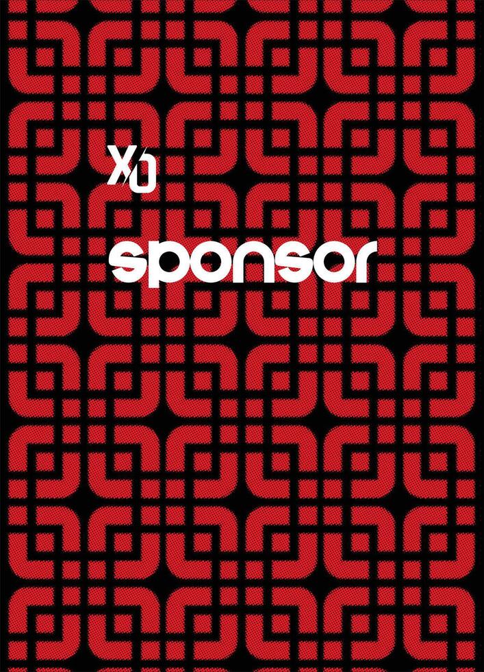 Sponsor branding pattern in red and black. vector
