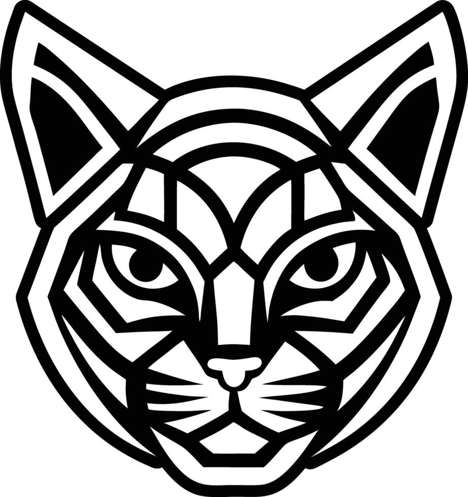 A cat head with geometric lines on it vector