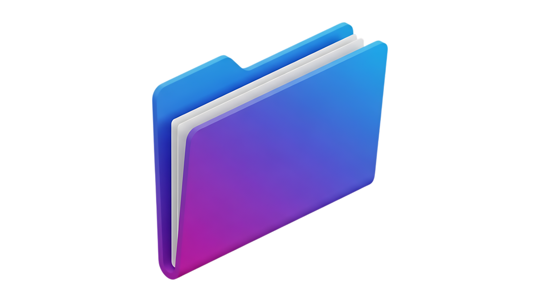 Folder icon with a gradient color scheme and files png