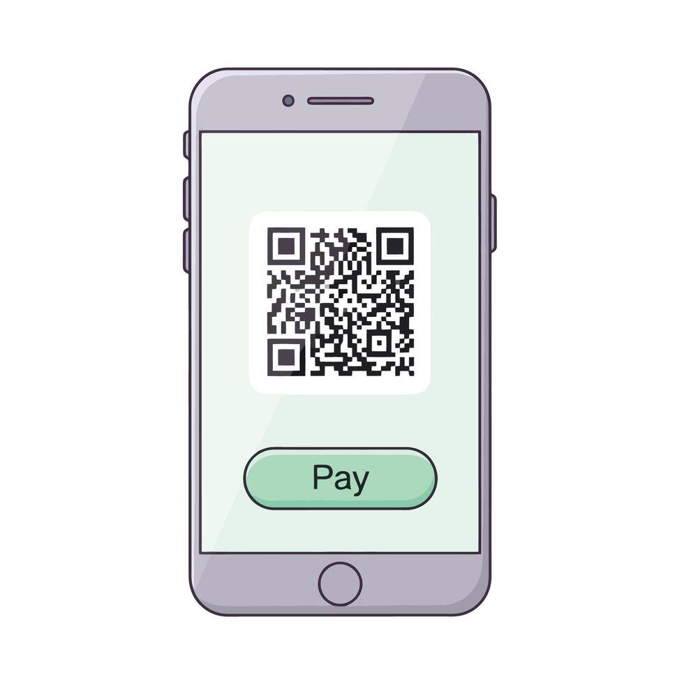 Scan the QR code on your phone to make a fast mobile payment online or in person with ease and security vector
