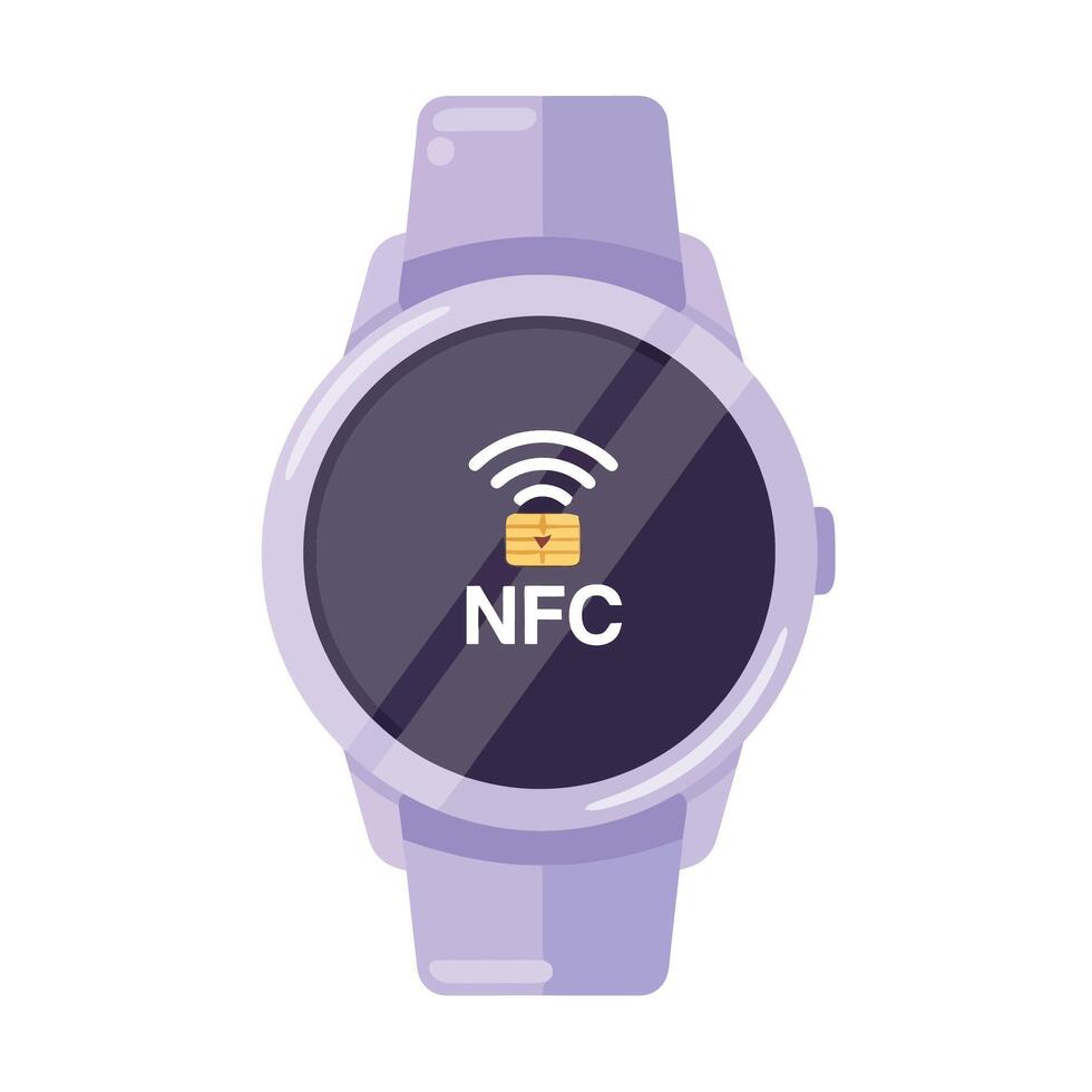 Unlock seamless payments with a modern smartwatch featuring NFC technology for secure transactions today vector