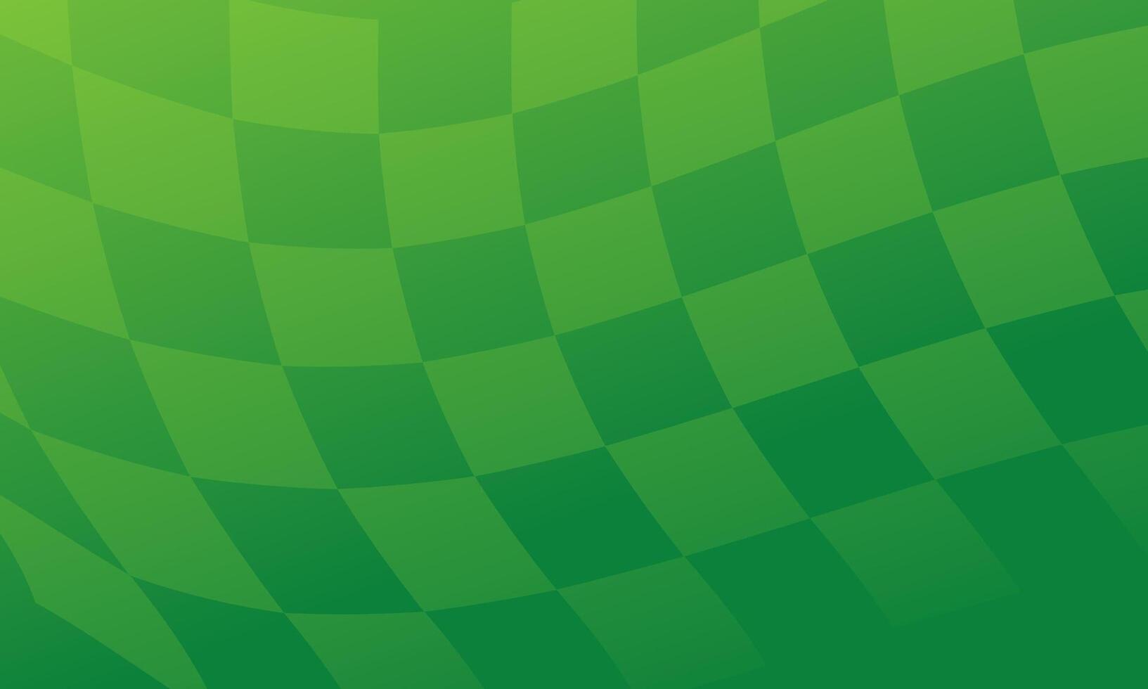 Green curved checker gradient background with wavy tiles vector