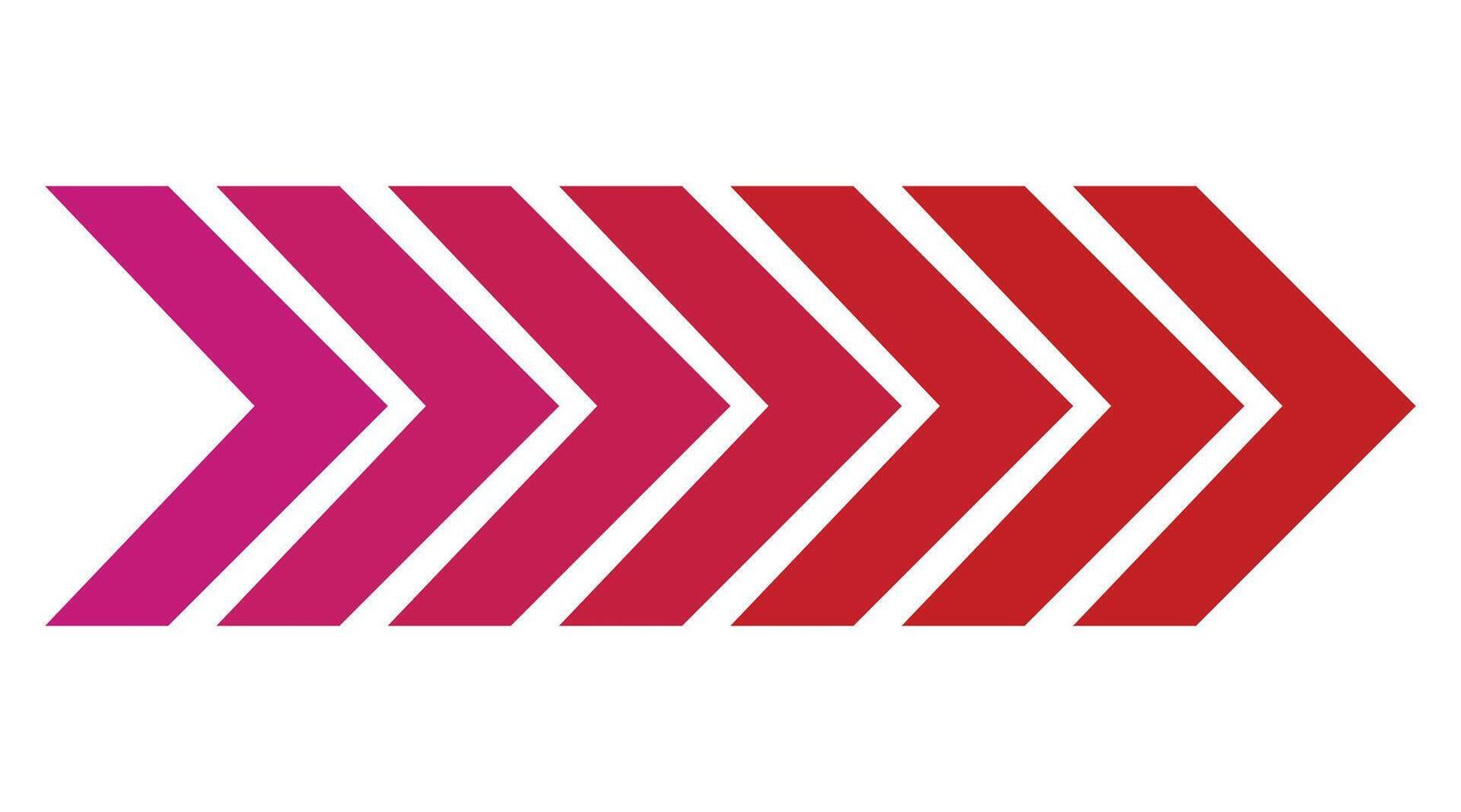 Gradient arrow shapes pointing right on a white background showing direction and movement vector