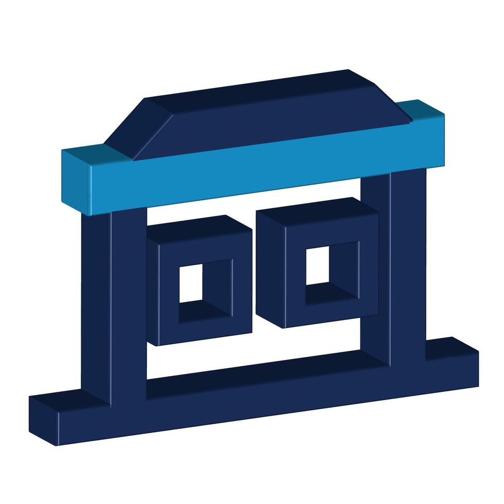 Abstract isometric structure standing in a simple space representing architectural design vector