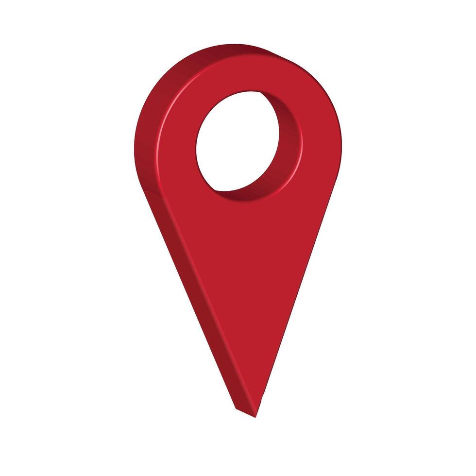 Red map pointer hovering in a white space indicating a location with precision vector