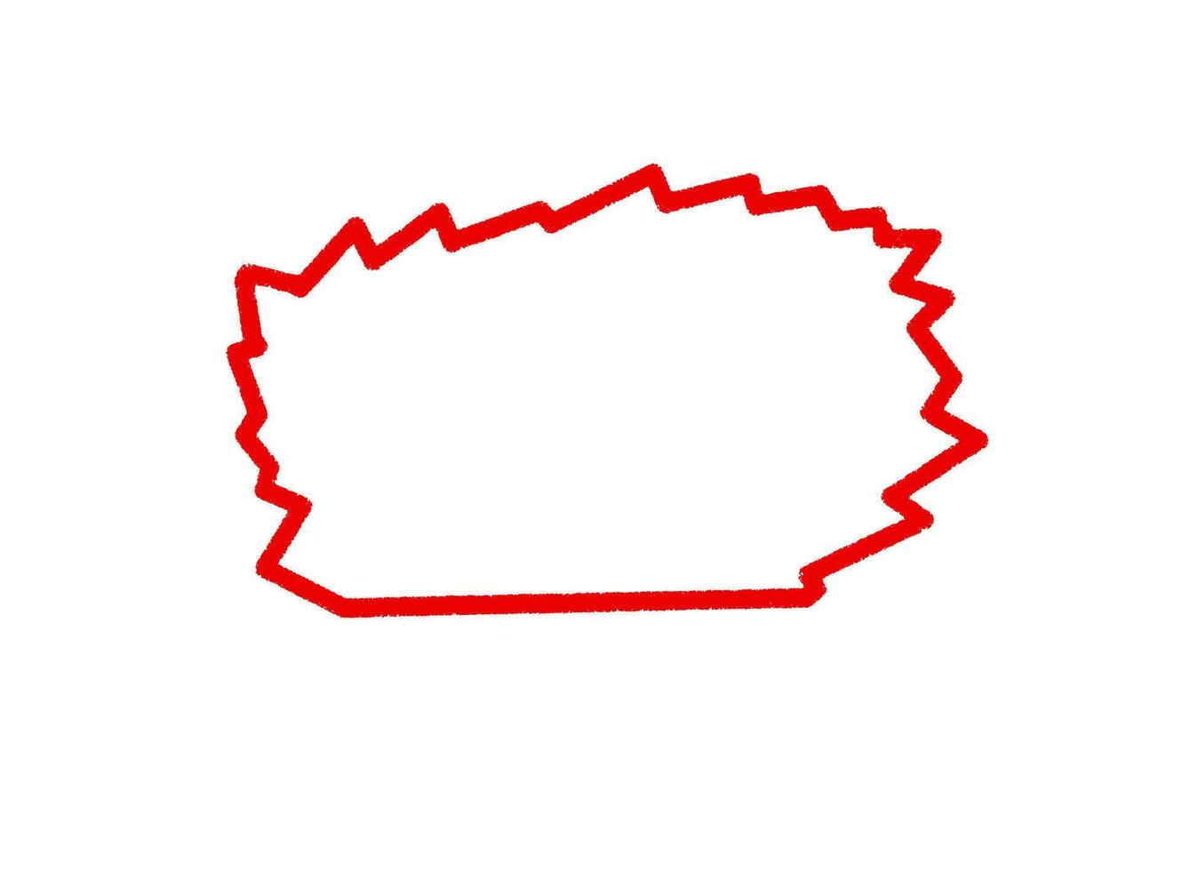 Vibrant red jagged outline on a white background forming a text box creating a bold and attentiongrabbing design element for modern graphic projects vector