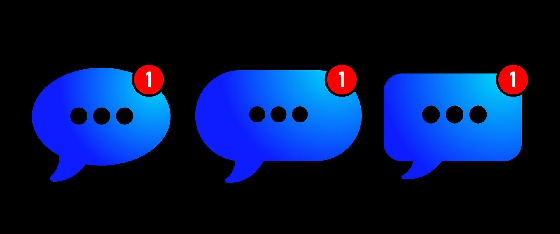 degradado charla burbuja notificación icono conjunto con moderno mensaje caja elementos para digital aplicación y comunicación diseño vector