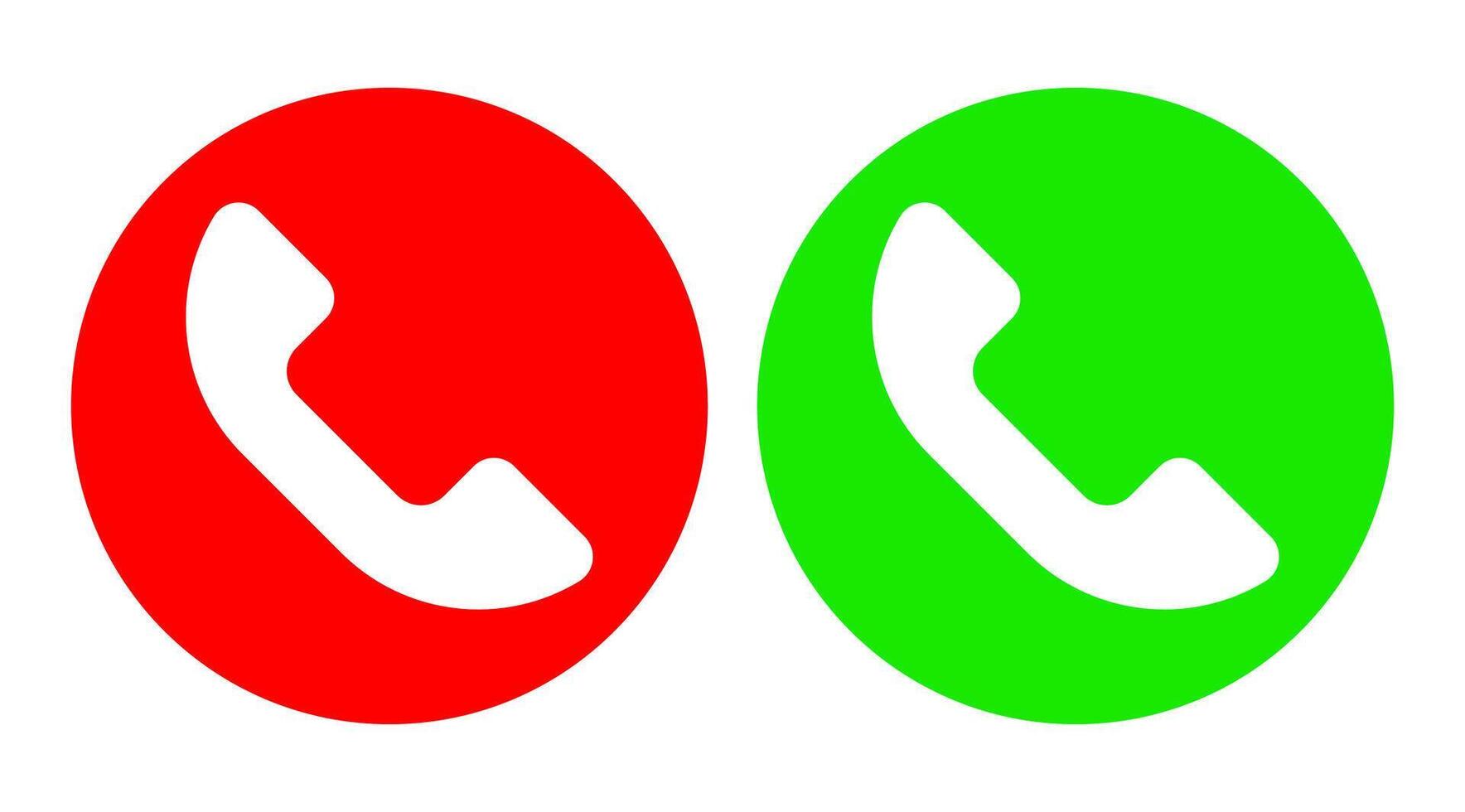 Isolate Phone call Icon, Green and Red Call symbol for Mobile phone, Smart phone graphic elements, Contact symbol call, Technology illustration. vector