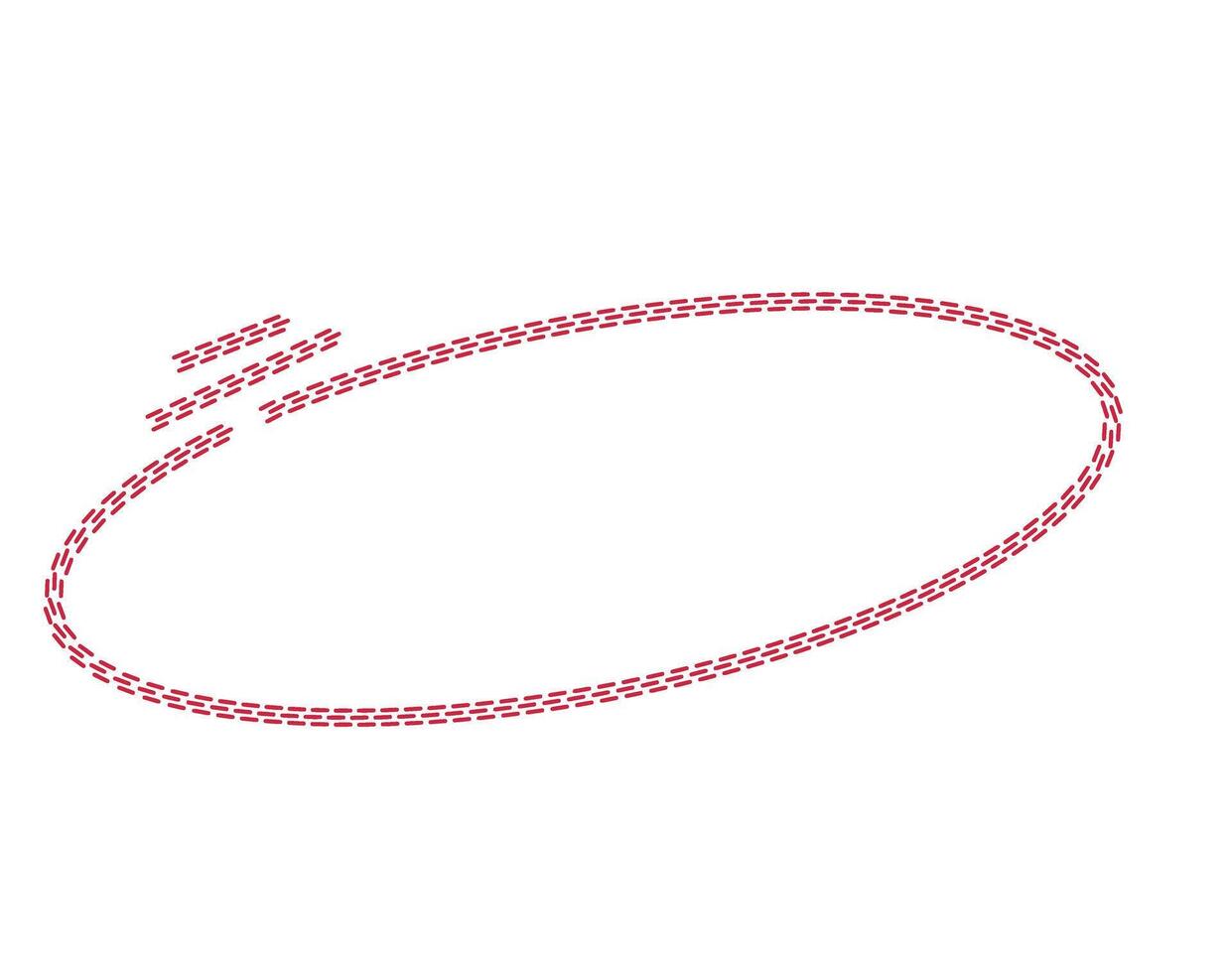 Abstract dashed oval shape floating in empty space creating a sense of boundary and minimalist design with a modern clean aesthetic vector