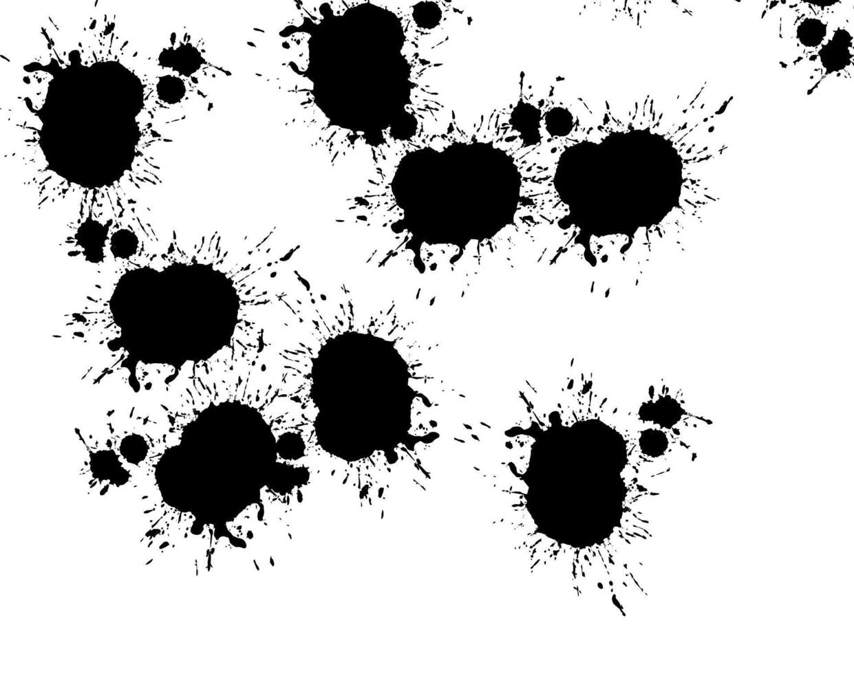 Abstract ink splatters creating a dynamic pattern on a clean white background conveying a sense of artistic expression and creative ene vector