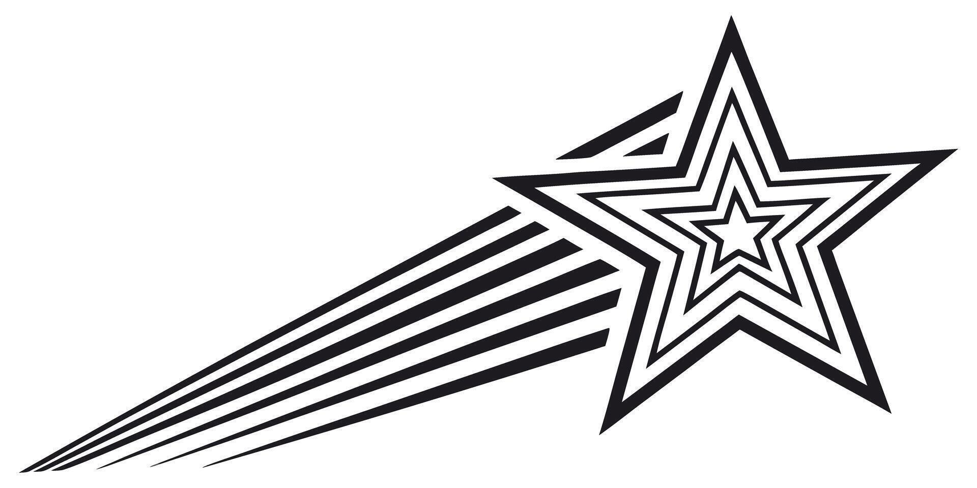 Striking star design with dynamic lines, perfect for modern brands, creative projects, and bold visual statements, adding a touch of cosmic flair vector