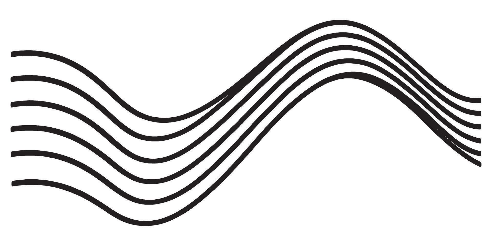 Sleek black wave lines flowing gracefully, a modern element for design projects, adds a dynamic touch to any presentation or website, energy vector