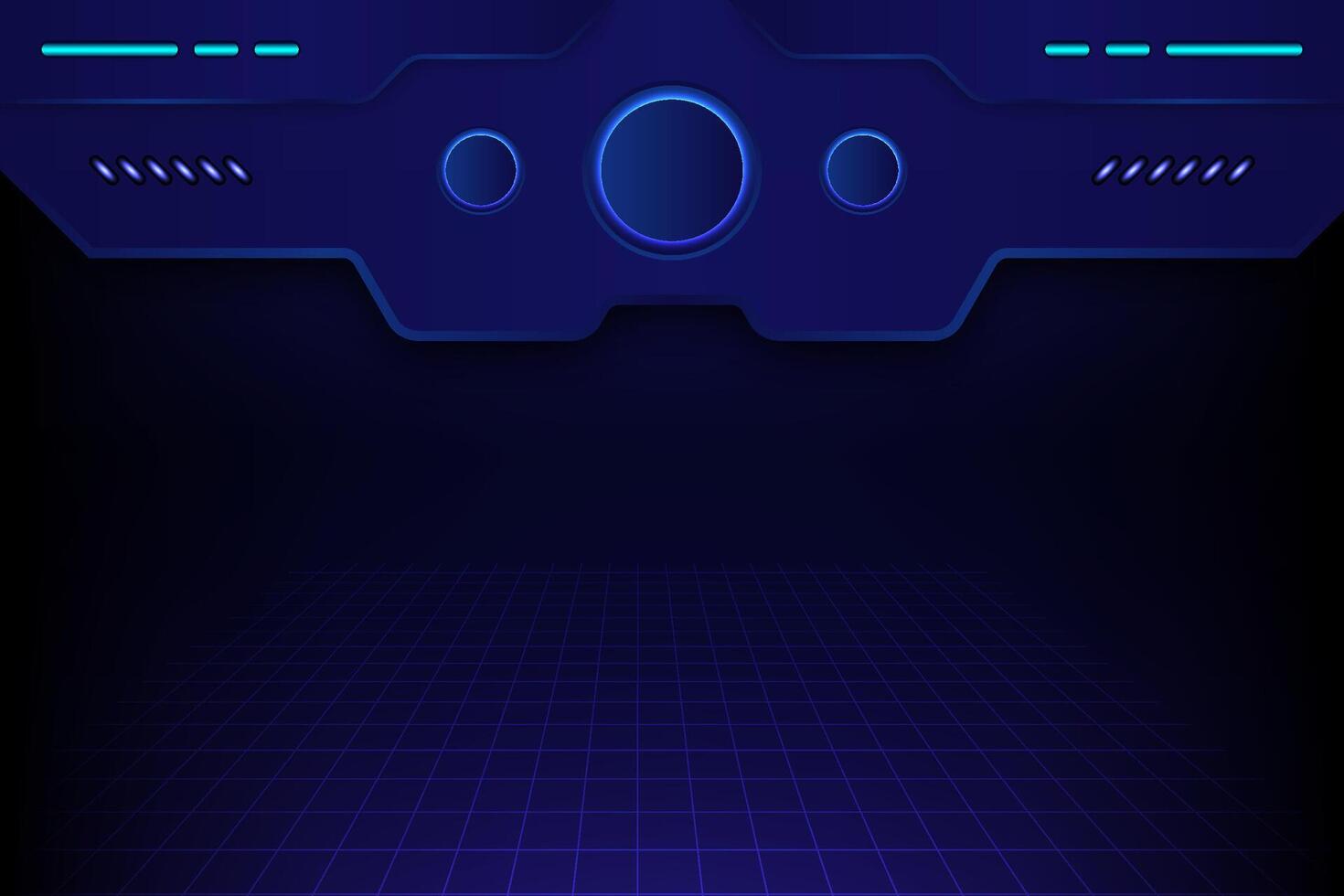 Modern sci-fi user interface with glowing blue details, perfect for gaming, tech or virtual design vector