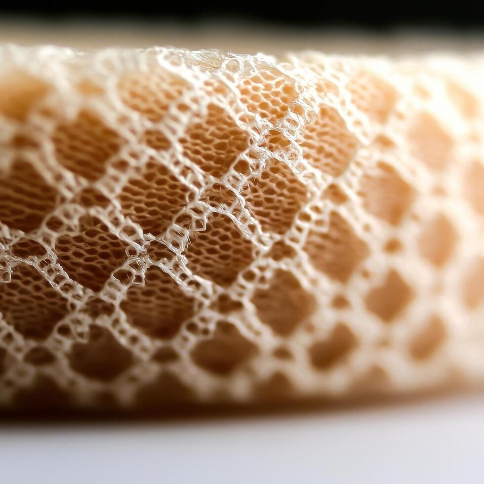 Close-Up of Delicate Lace Texture with Intricate Pattern on Soft Fabric Surface photo