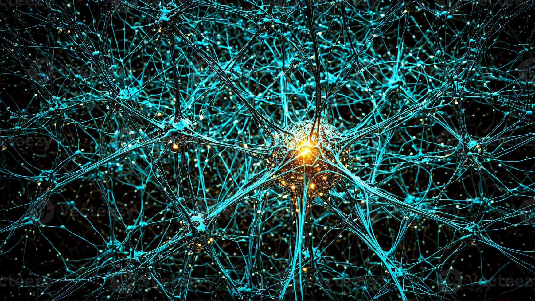 Stunning neuron network conveys intelligence, advanced technology, and complex data connections for future innovation and medical breakthroughs photo