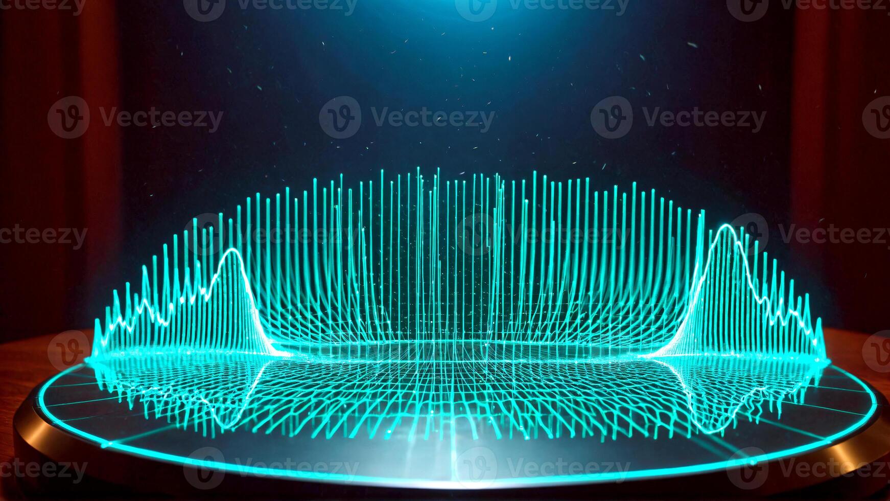 Stunning glowing waveform display embodies cutting-edge technology and futuristic innovation for modern projects and data visualization needs photo
