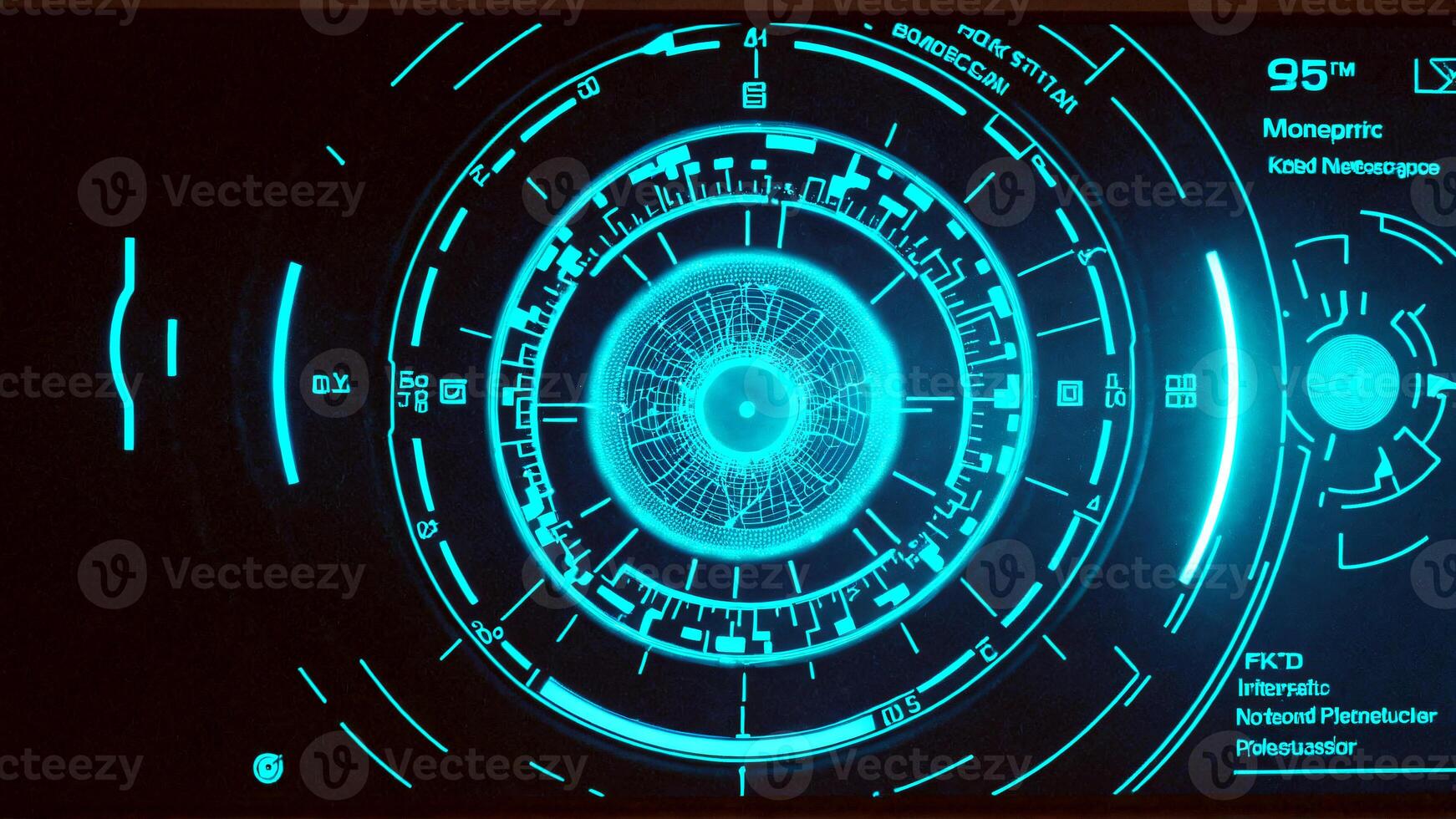 Futuristic glowing HUD interface for advanced technology design, perfect for science fiction concept art and modern user interface displays and tech backgrounds photo