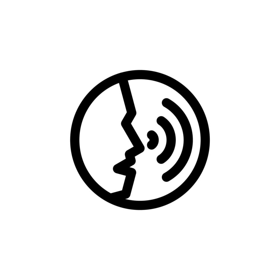 Clean Line Voice Thin Icon for Communication, Podcast, and Assistant UI vector