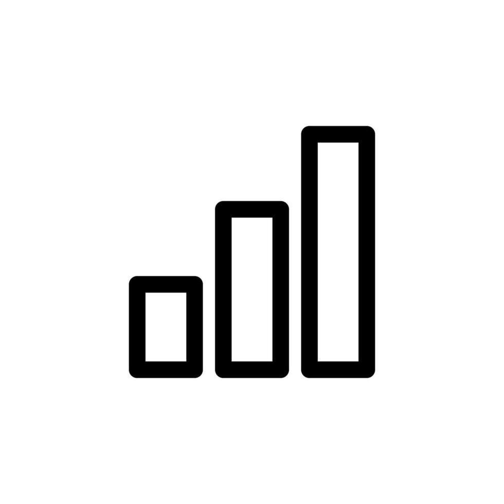 Minimal Line Bar Chart Black Outline Icon for Dashboard and Business Analytics vector