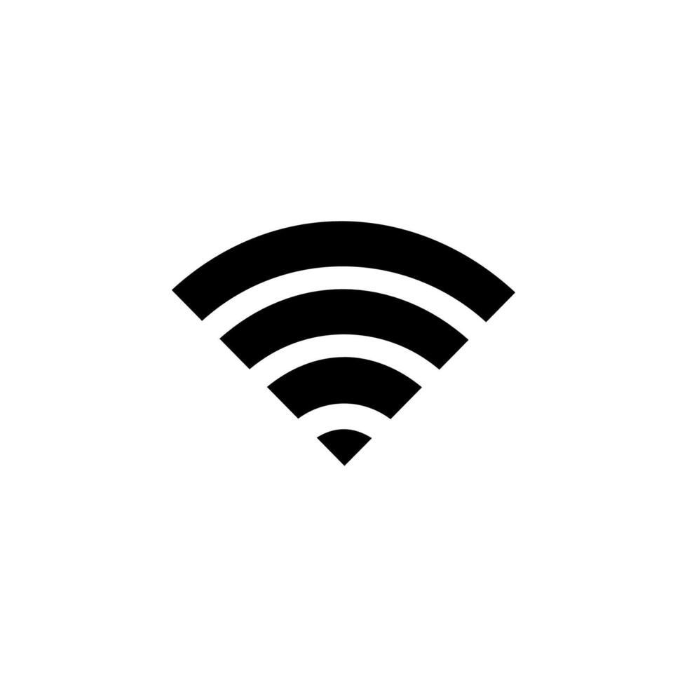 Solid WiFi Icon Black Glyph Signal Symbol for Internet and Wireless Network App vector
