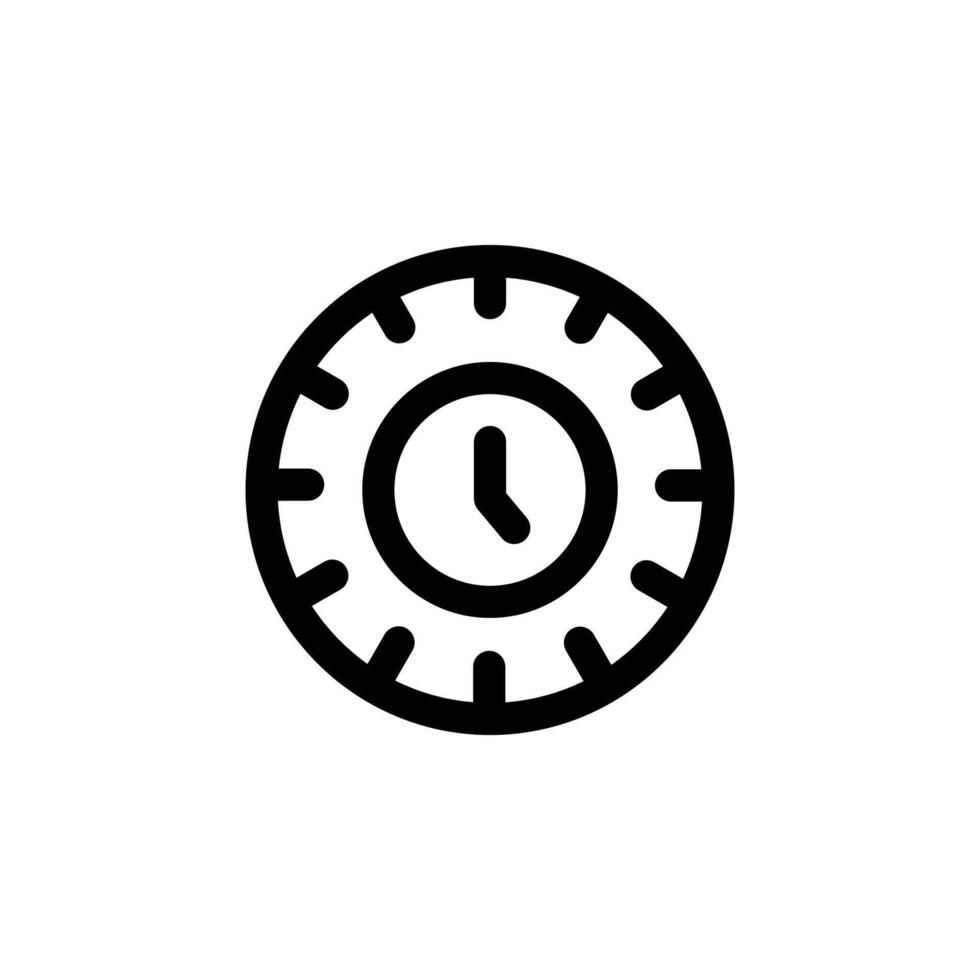 Clean Line Clock Thin Icon for Timer, Alarm, and Deadline Interface vector