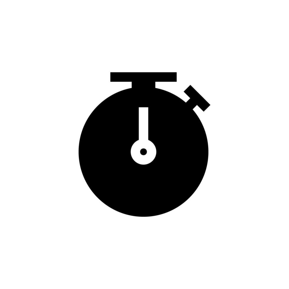 Clean Solid Timer Icon Black Glyph Design for Efficiency and Control UI vector