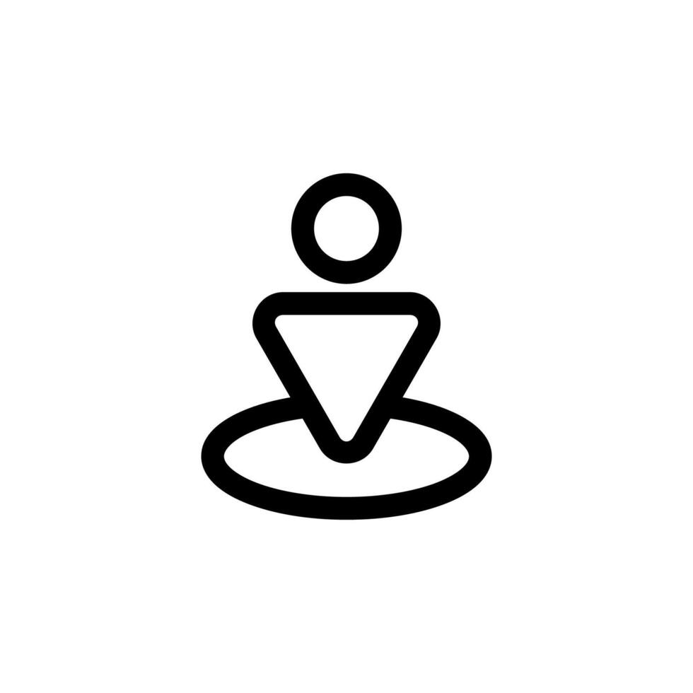 Simple Line Nearby Thin Black Icon for Map, Direction, and Navigation Interface vector