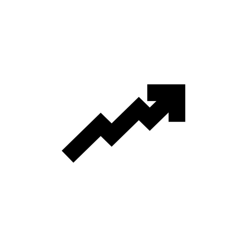 Clean Solid Chart Line Black Icon for Mobile App, Web, and Digital Dashboard vector