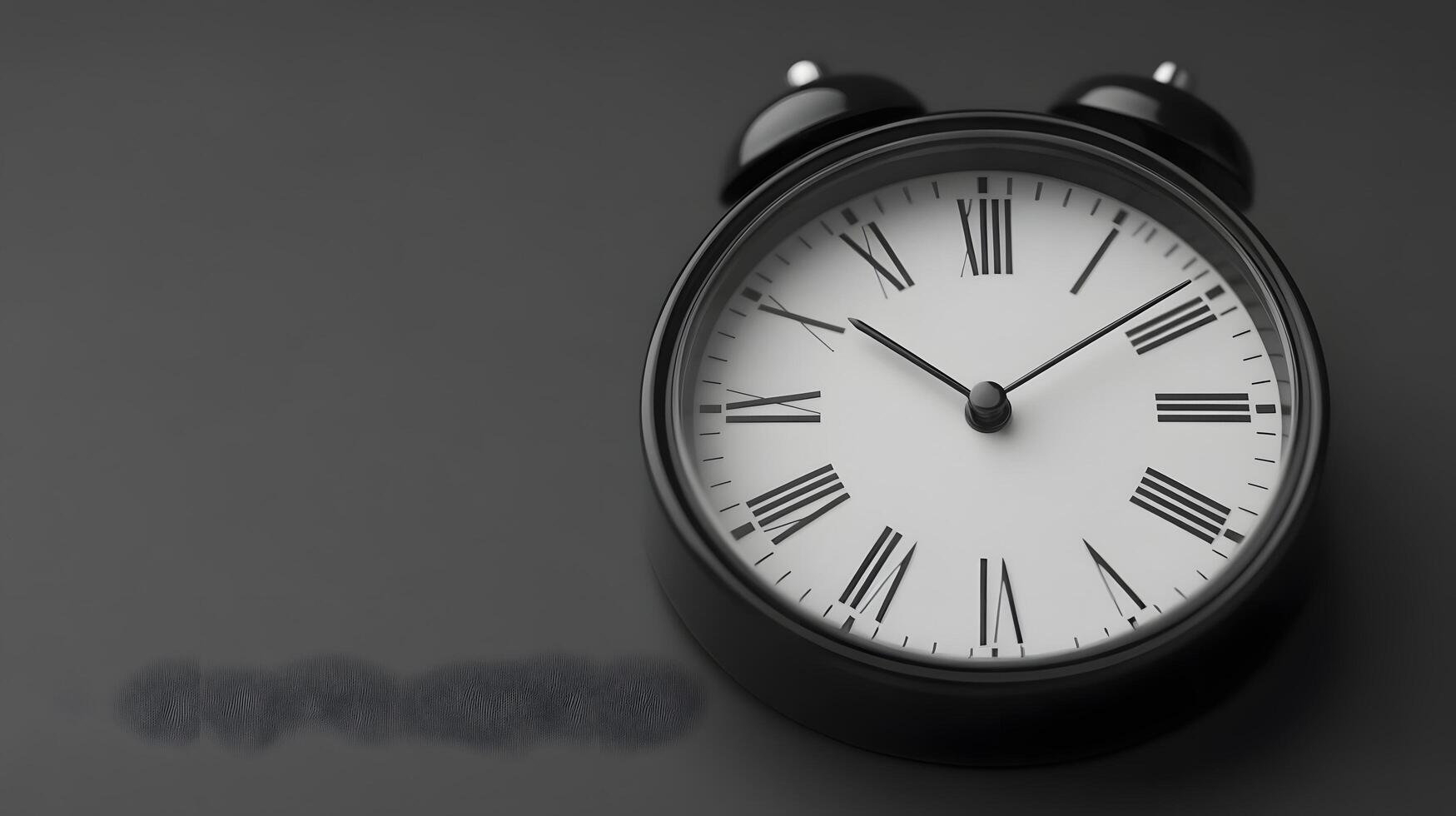 Minimalist Desk Reflection of Clock Symbolizing Time Management and Productivity photo