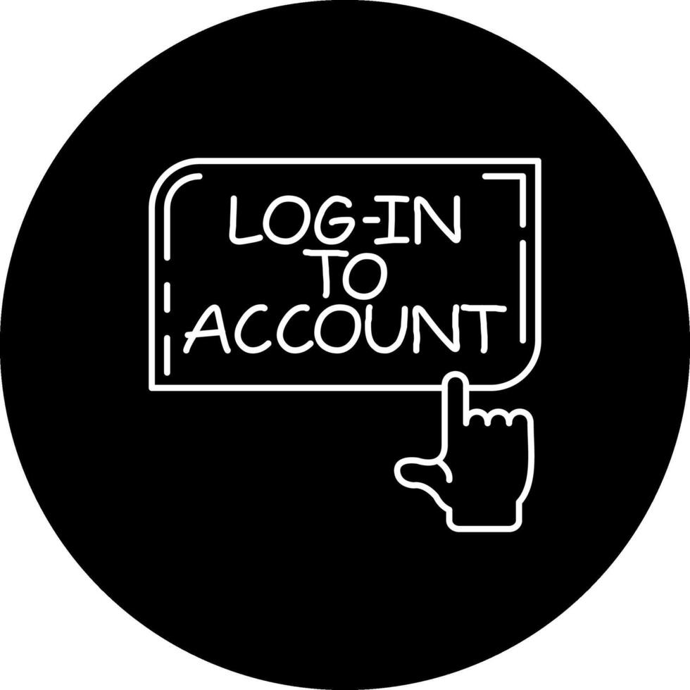 Log into Account Finger Tap Button Minimal Creative Symbol vector