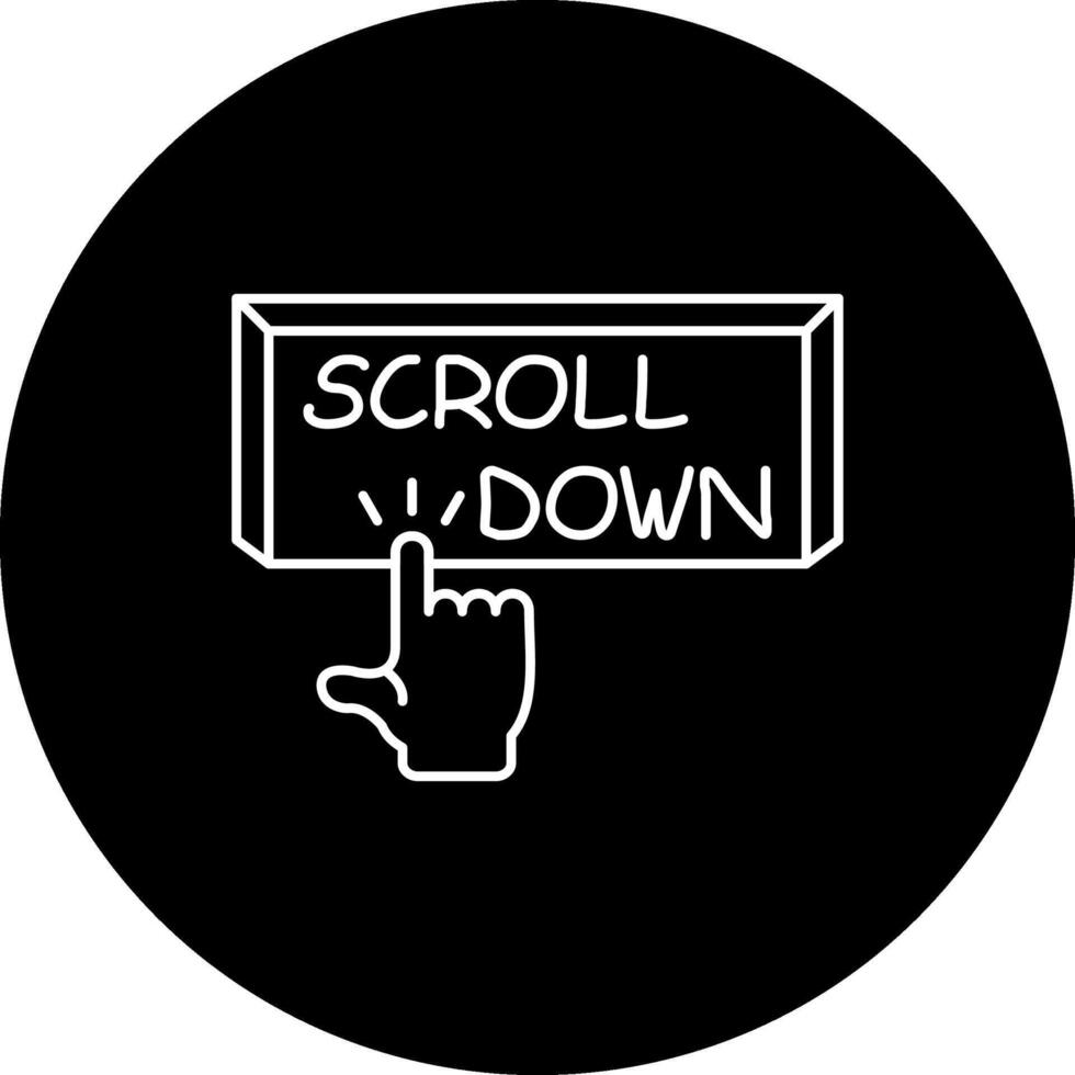 Scroll Down Finger Tap Button Unique Flat Design Symbol vector