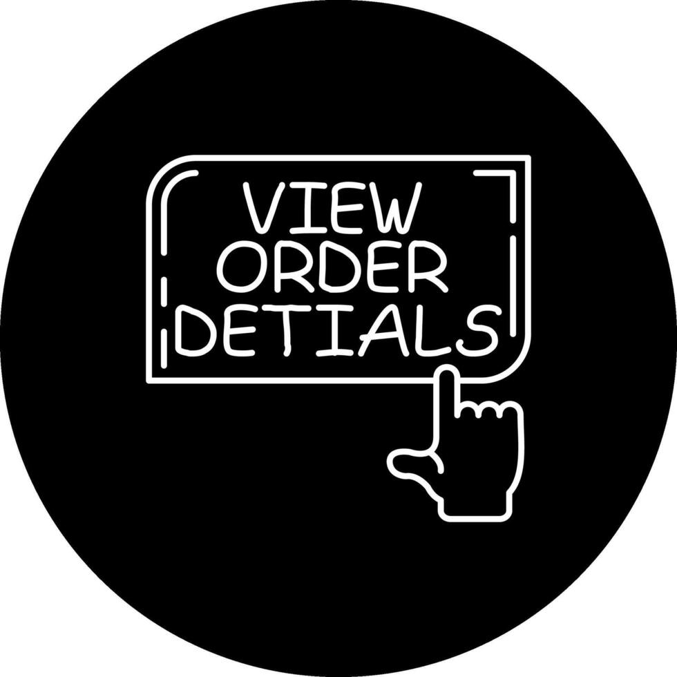 View Order Details Finger Tap Button Geometric Design Symbol vector