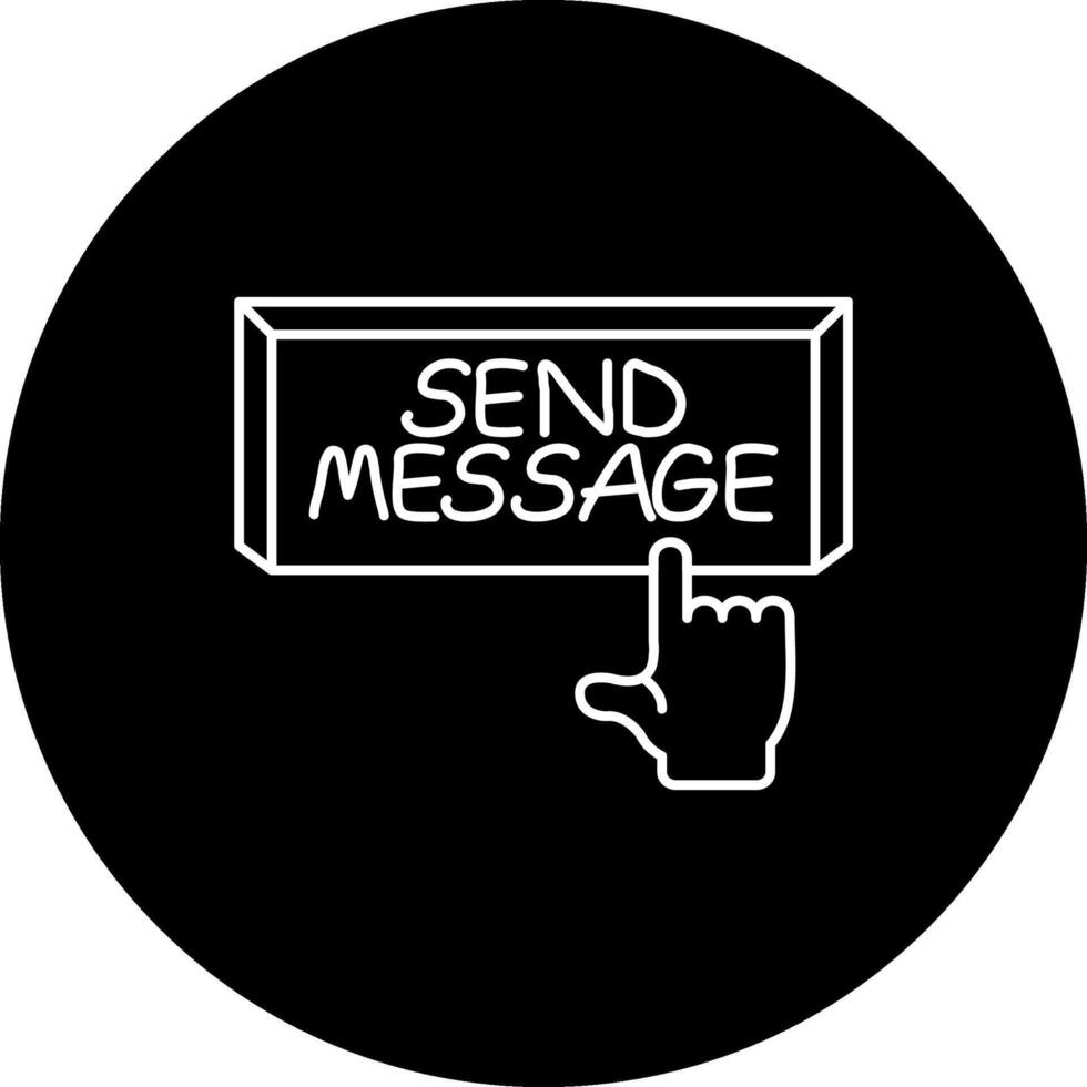 Send Message Finger Tap Button Balanced Digital Art Layout vector