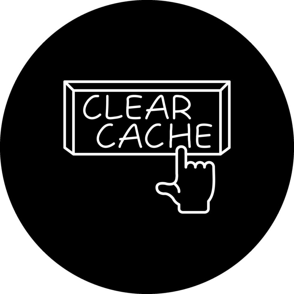 Clear Cache Finger Tap Button Professional Web Graphic Symbol vector